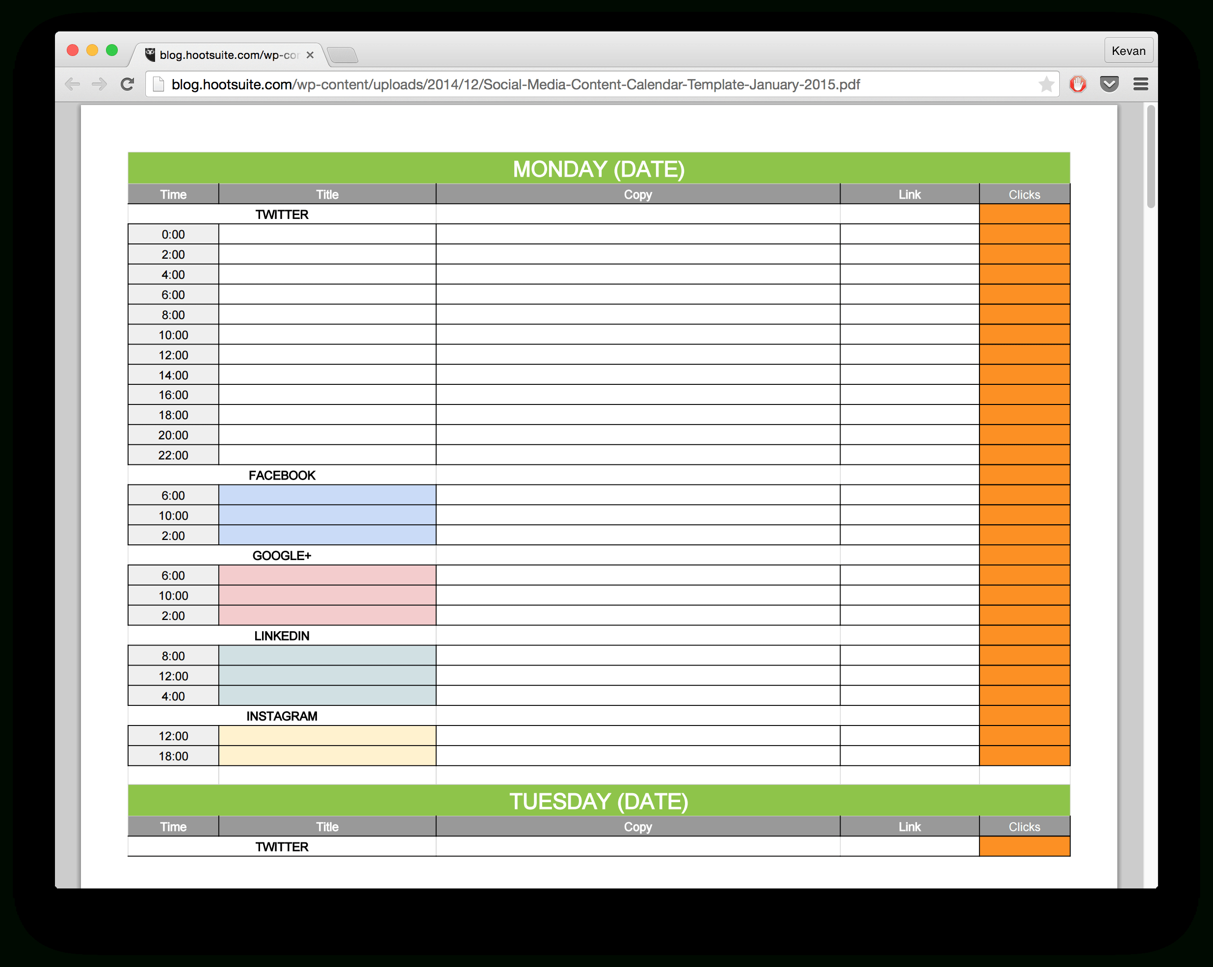 Social Media Calendar Spreadsheet Intended For 15 New Social Media Templates To Save You Even More Time