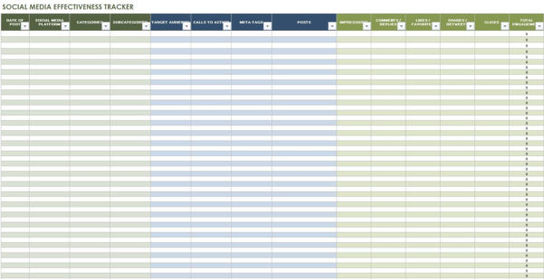 Social Media Planning Spreadsheet — db-excel.com