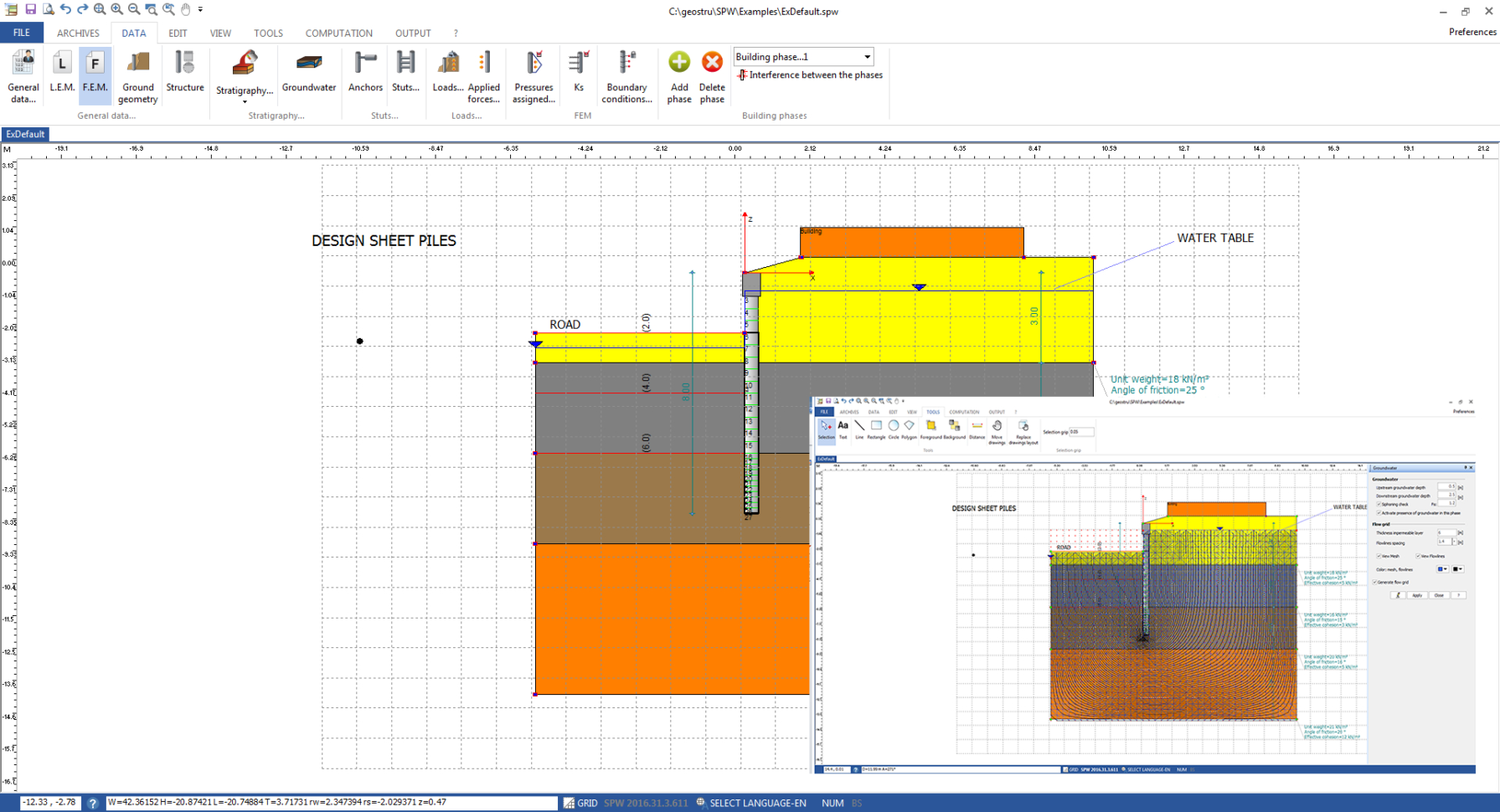 Soldier Pile Wall Design Spreadsheet Intended For Sheet Pile Wall Design  Spw