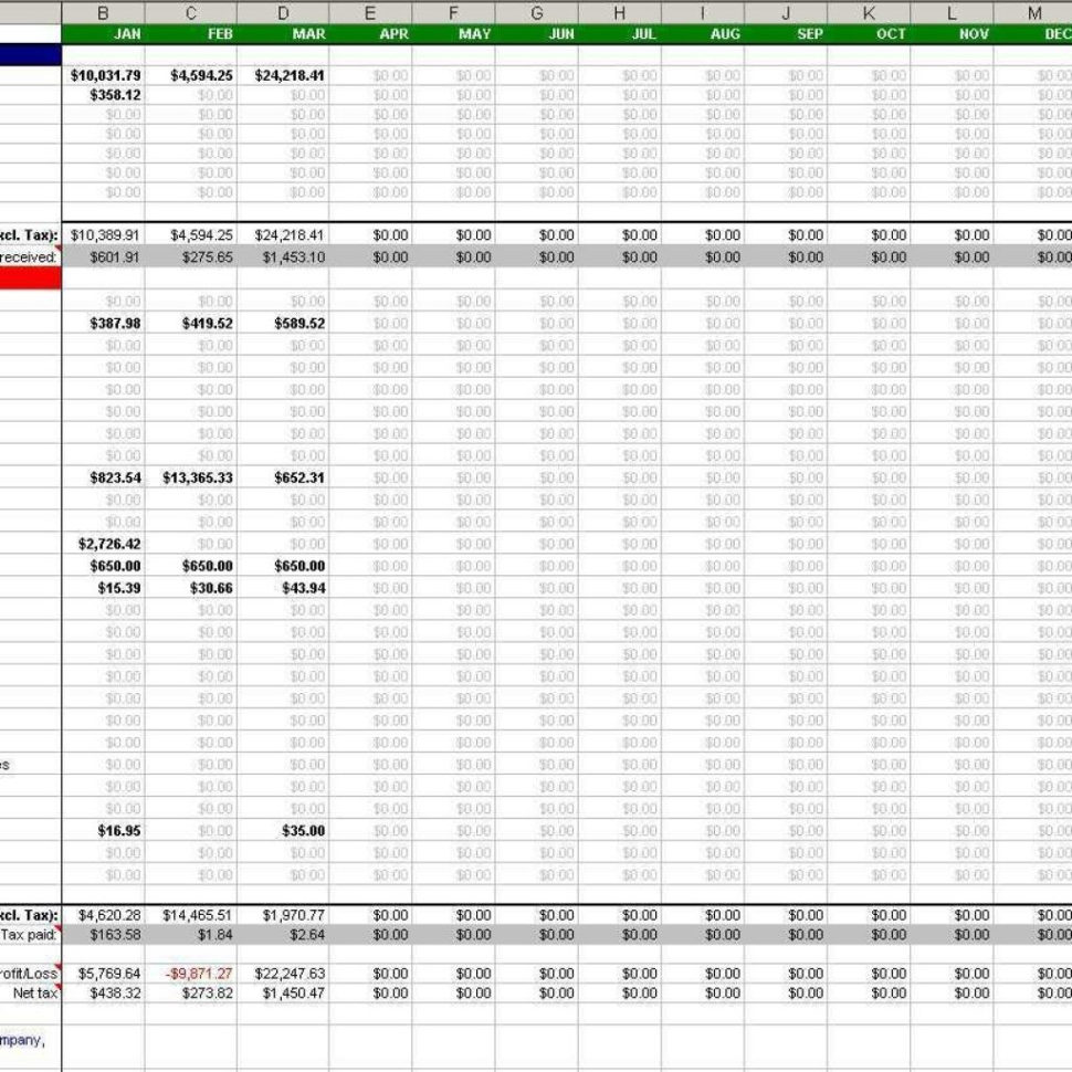 Sole Trader Spreadsheet Template — Db 2736