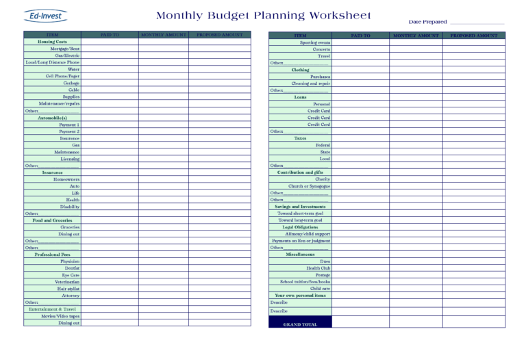 monthly expenses spreadsheet google docs