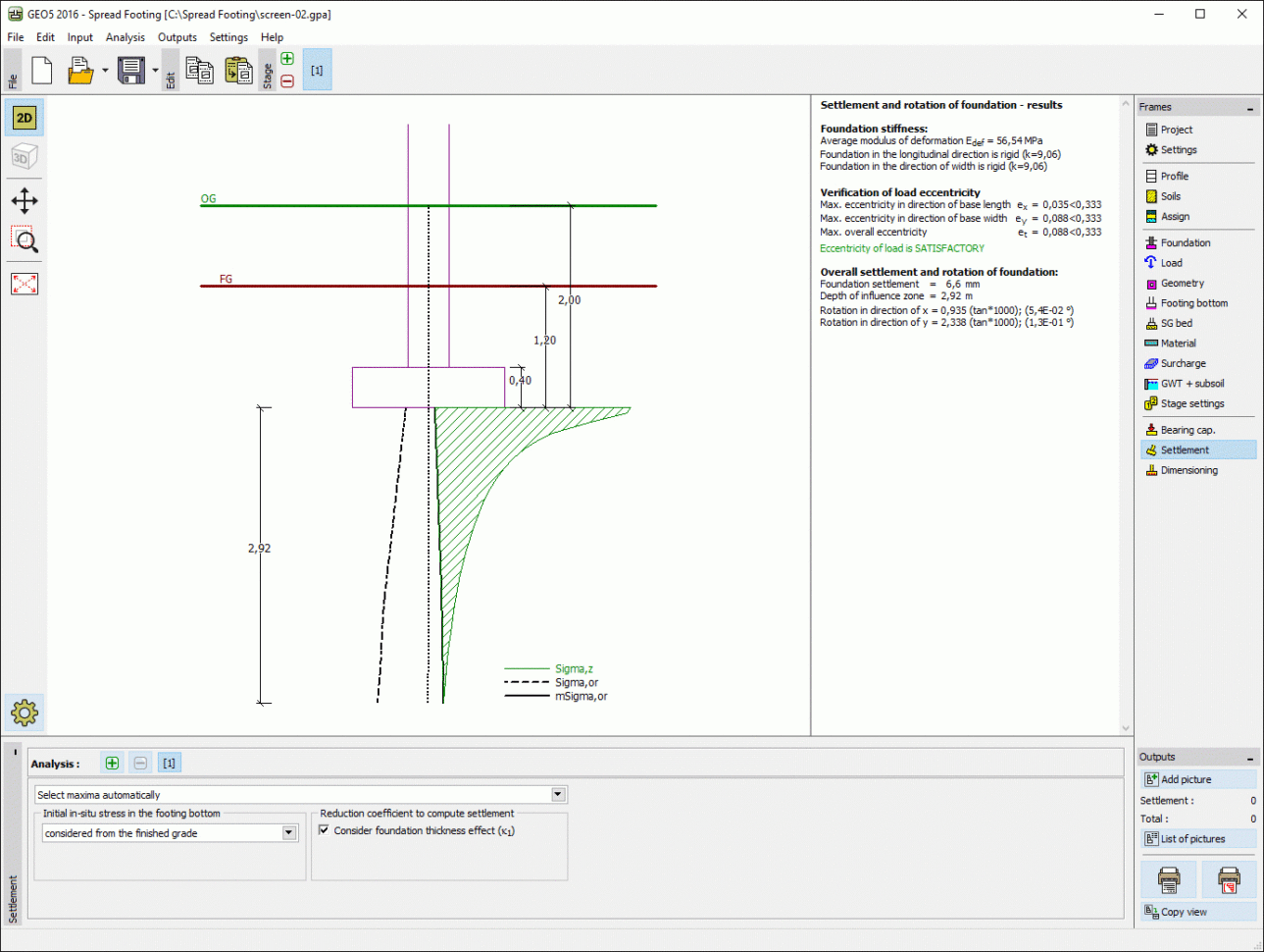 Spread Footing Design Spreadsheet With Spread Footing  Geotechnical Software Geo5  Fine