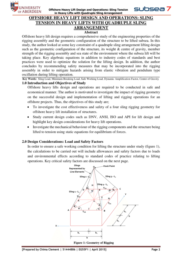 Spreader Beam Calculation Spreadsheet Inside Pdf Offshore Heavy Lift 
