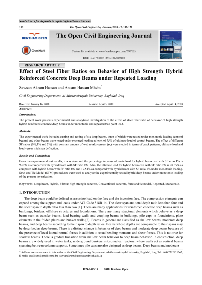 Spreader Beam Calculation Spreadsheet With Regard To Pdf Size Effect In Rc Deep Beams: Experimental Investigation And