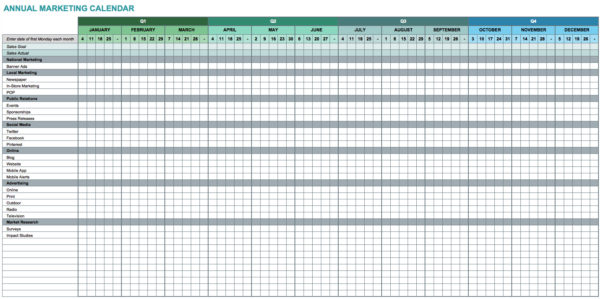 Spreadsheet Calendar Template — db-excel.com