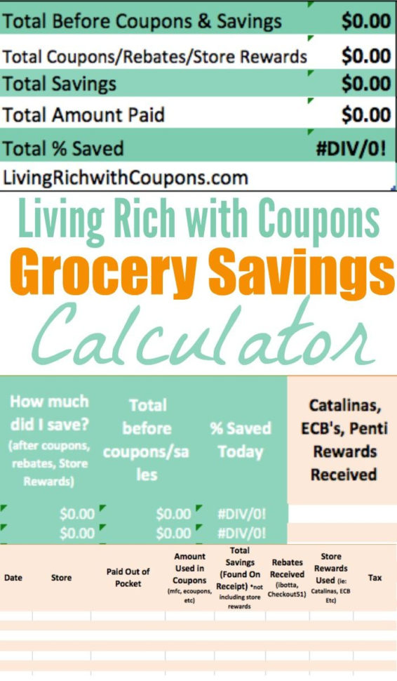 Spreadsheet Codes In Example Of Coupon Calculator Spreadsheet Grocery Excel Codes For