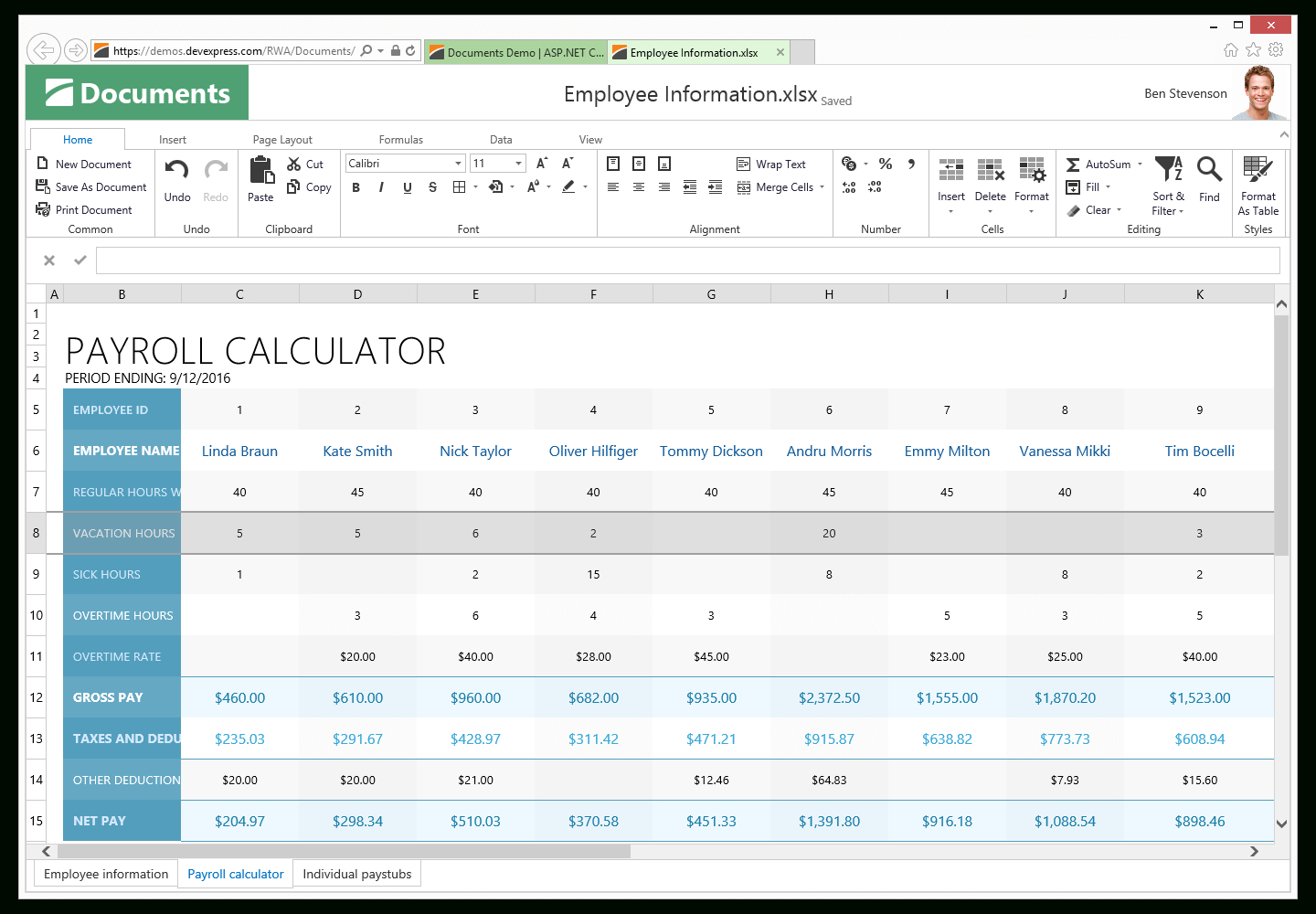 Spreadsheet Control Software Within Asp Spreadsheet  Excel Inspired Spreadsheet Control  Devexpress