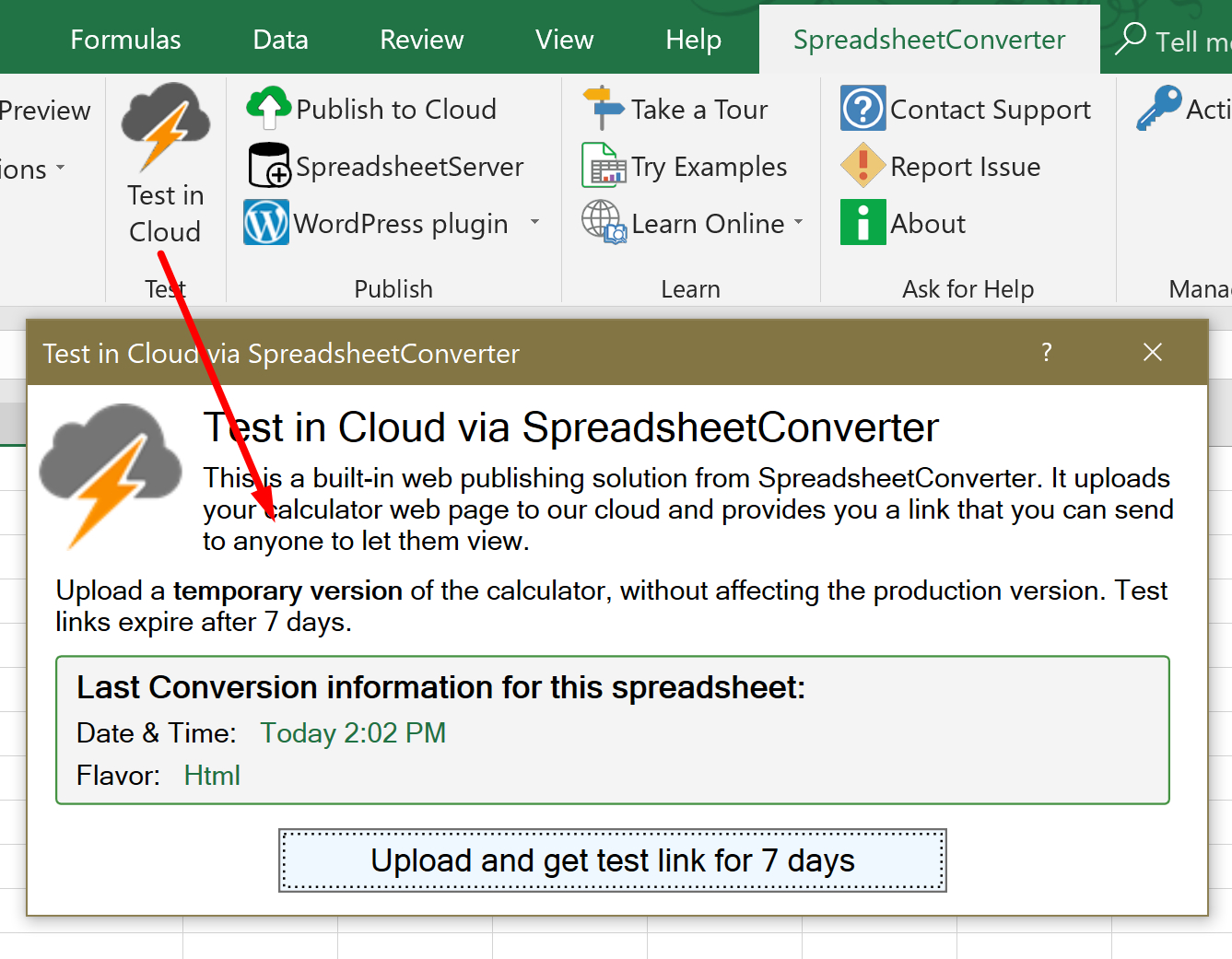 Spreadsheet Converter Review Inside Help: Publish To Cloud  Spreadsheetconverter
