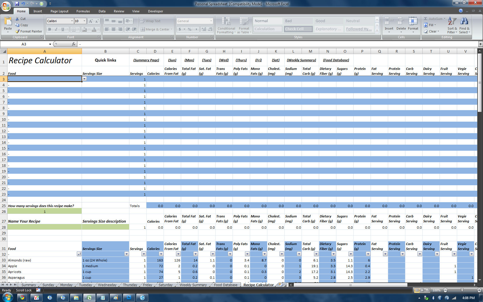 Spreadsheet Database Hybrid Pertaining To P90X Insanity Hybrid Excel Spreadsheet  Homebiz4U2Profit