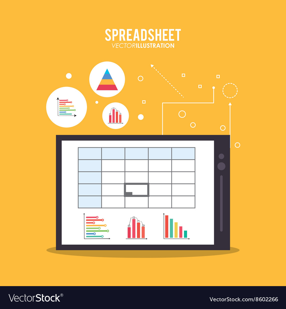 Spreadsheet Design In Spreadsheet Design Business And Infographic Vector Image