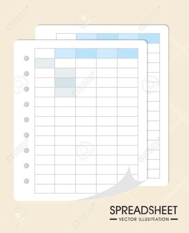 Spreadsheet Design With Regard To Spreadsheet Design, Vector Illustration. Royalty Free Cliparts