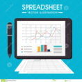 Spreadsheet Designers Throughout Spreadsheet Design, Vector Illustration. Stock Vector  Illustration