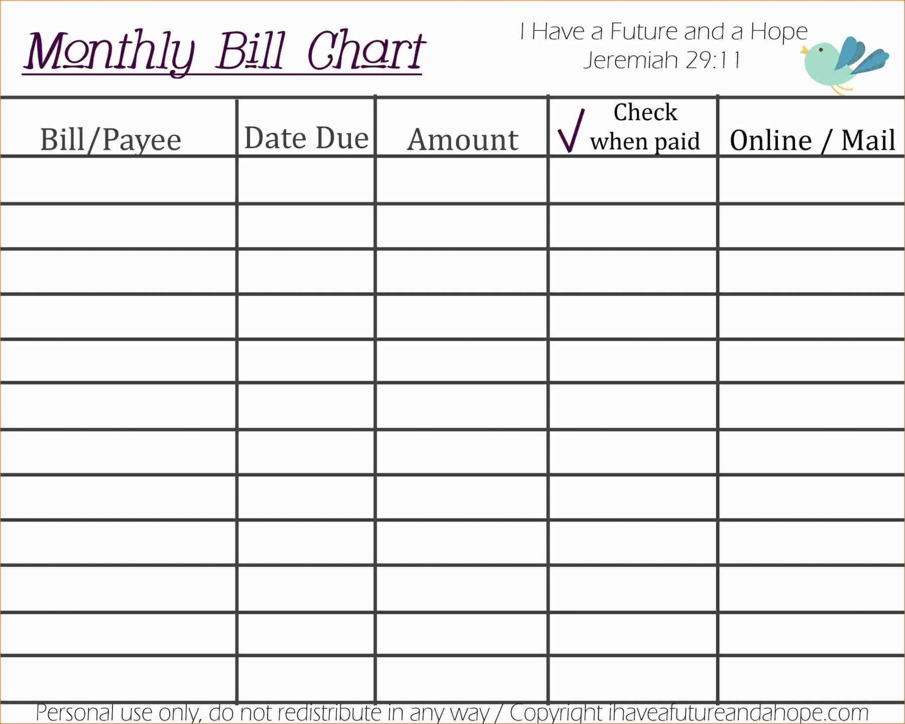 bills to pay monthly