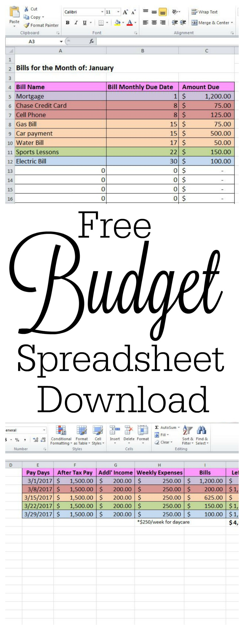 Spreadsheet For Bills Free Pertaining To Free Budget Spreadsheet And How To Keep Track Of Passwords  The