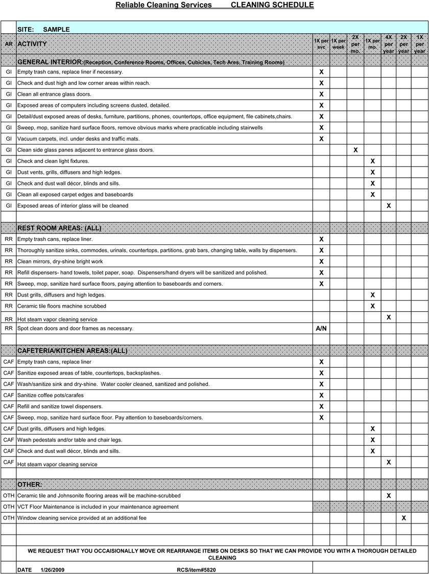 Spreadsheet For Cleaning Business Pertaining To Example Of Spreadsheet For Cleaning Business Free Schedule Forms