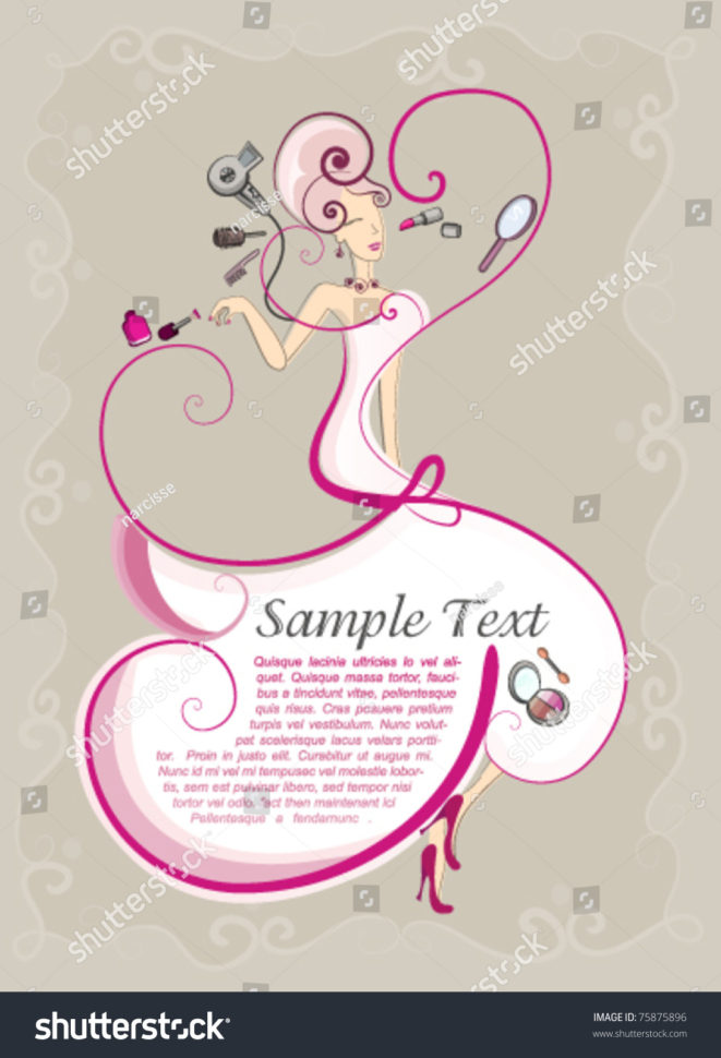 Spreadsheet For Hairdressers Throughout Beauty Style Hair Makeup Flyer Template Stock Vector Royalty Free