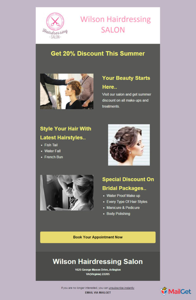 Spreadsheet For Hairdressers Within 10 Best Free Hair Salon Email Newsletters Templates  Mailget