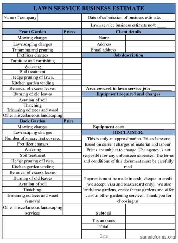 Spreadsheet For Lawn Mowing Business Download — db-excel.com