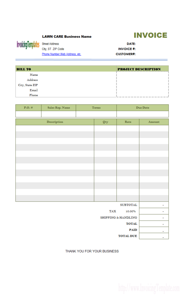 Spreadsheet For Lawn Mowing Business Download With Regard To Lawn Care Invoice Template Spreadsheet For Lawn Mowing Business Download With Regard To Lawn Care Invoice Template