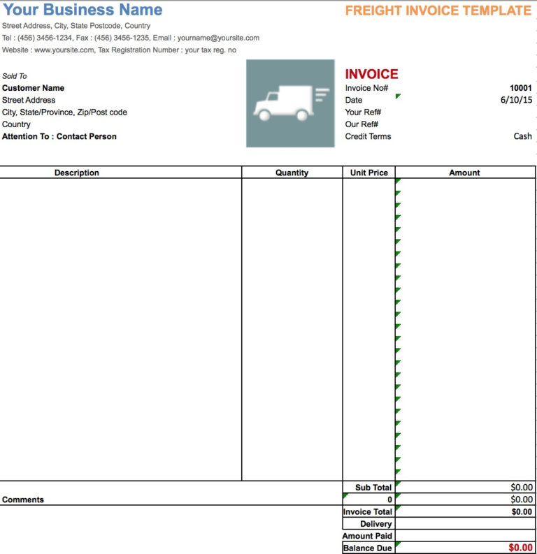 trucking invoice sample