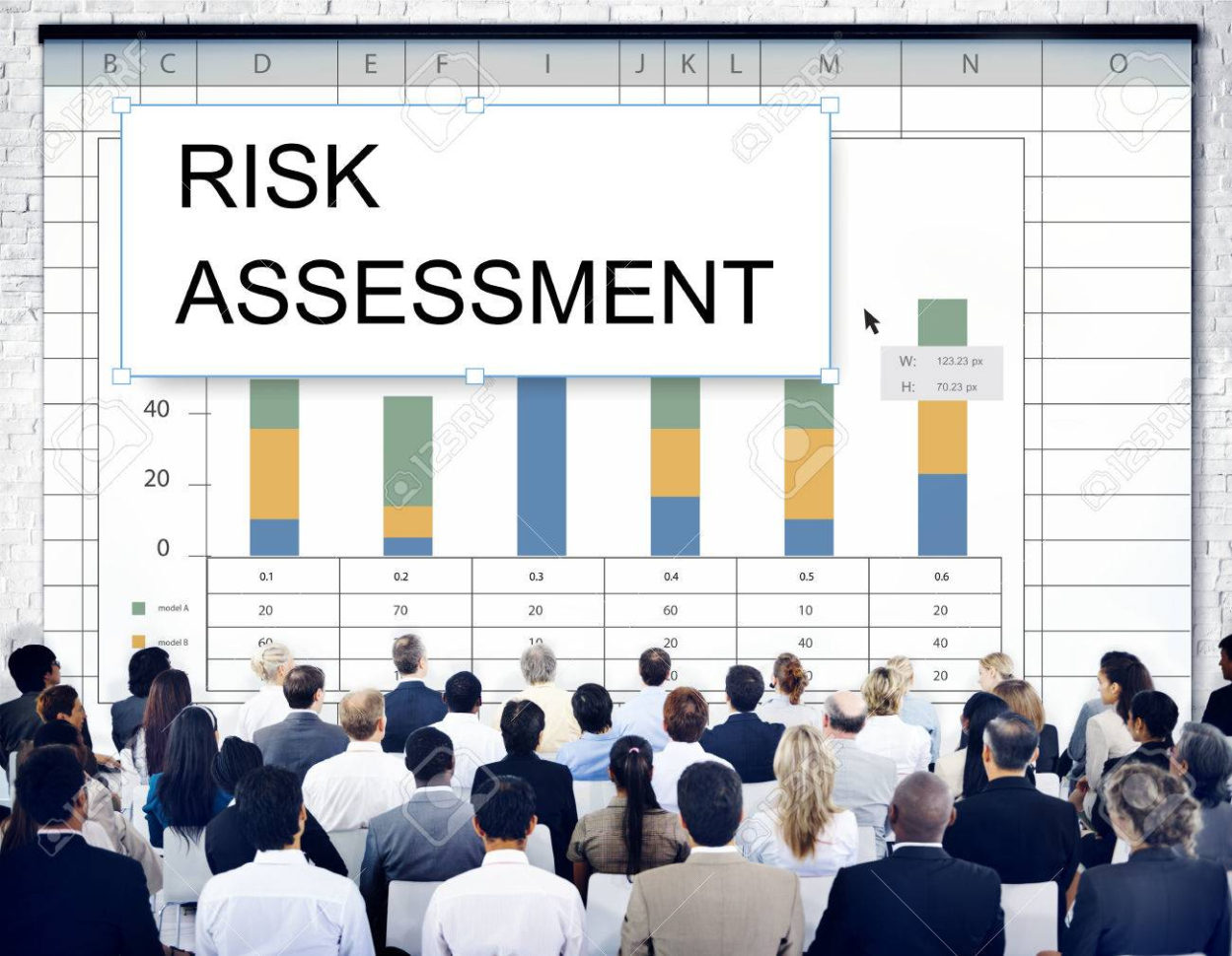 Spreadsheet Graph In Risk Assessment Graph Chart Spreadsheet Table Word Stock Photo