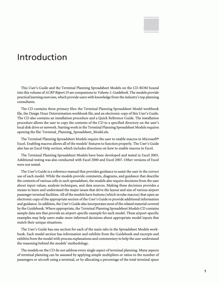 Spreadsheet Help Guide In Introduction  Airport Passenger Terminal Planning And Design