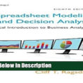 Spreadsheet Modeling &amp; Decision Analysis 8Th Edition Regarding Download] Spreadsheet Modeling Decision Analysis: A Practical