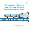 Spreadsheet Modeling And Decision Analysis 8Th Edition Pdf Intended For Audiobook Spreadsheet Modeling Decision Analysis: A Practical