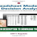 Spreadsheet Modeling And Decision Analysis 8Th Edition Solutions For Spreadsheet Modeling And Decision Analysis How To Make A Spreadsheet