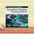 Spreadsheet Modeling And Decision Analysis Ebook Throughout Pdf Spreadsheet Modeling And Decision Analysis A Practical