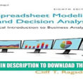 Spreadsheet Modeling And Decision Analysis Intended For Pdf] Spreadsheet Modeling Decision Analysis: A Practical