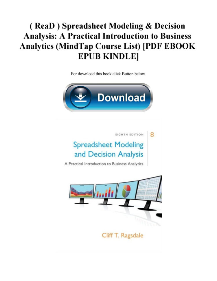 Spreadsheet Modeling Course With Read  Spreadsheet Modeling  Decision Analysis A Practical