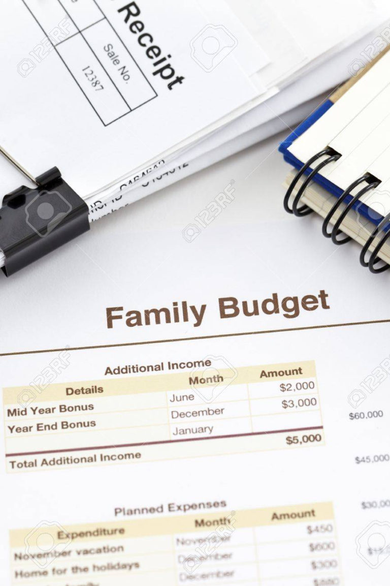 Spreadsheet Notebook for Spreadsheet Printout, Pile Of Receipts And A ...
