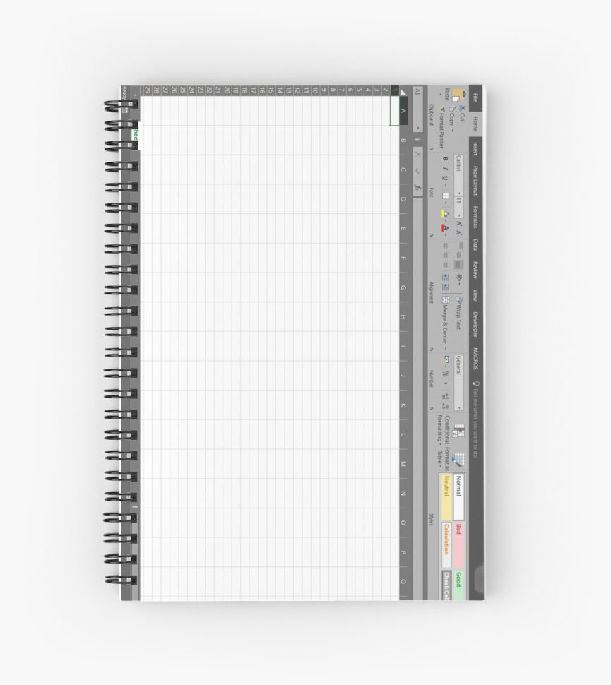 Spreadsheet Notebook In Excel Spreadsheet" Spiral Notebooksimthebus  Redbubble