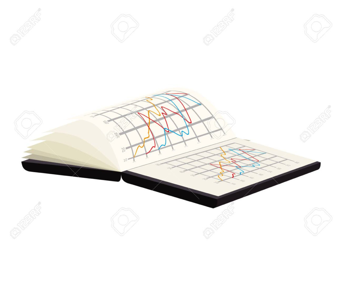 Spreadsheet Notebook Pertaining To Spreadsheet Book Notebook Analysis Chart Data Vector Illustration