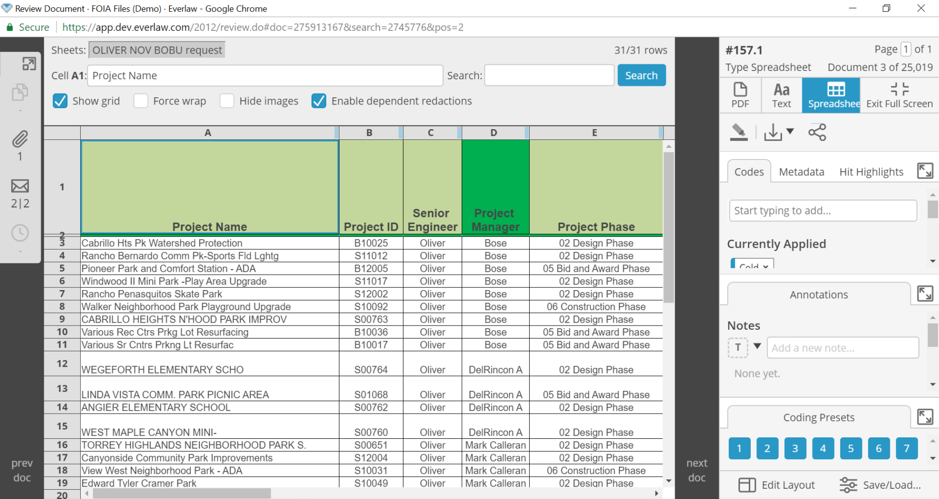 Spreadsheet Page In Spreadsheet Review And Redactions – Knowledge Base
