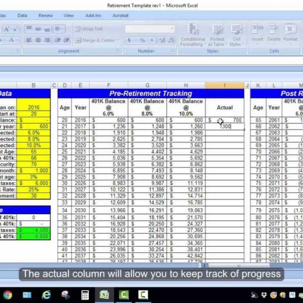 Spreadsheet Retirement Planning Intended For Excel Retirement Spreadsheet Calculation  Youtube With Retirement