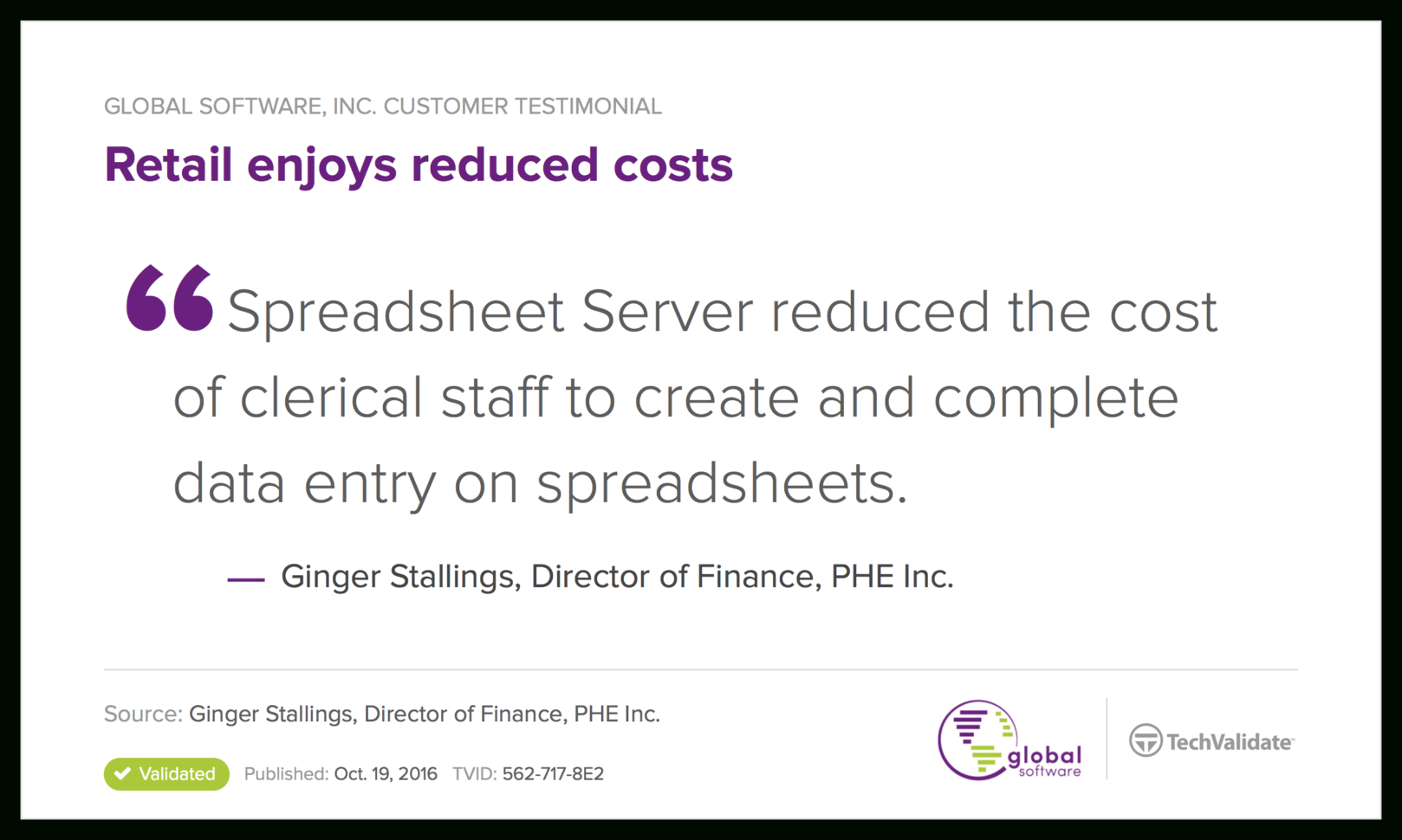 Spreadsheet Server Cost In Insightsoftware Techfact: Retail Enjoys Reduced Costs  Techvalidate