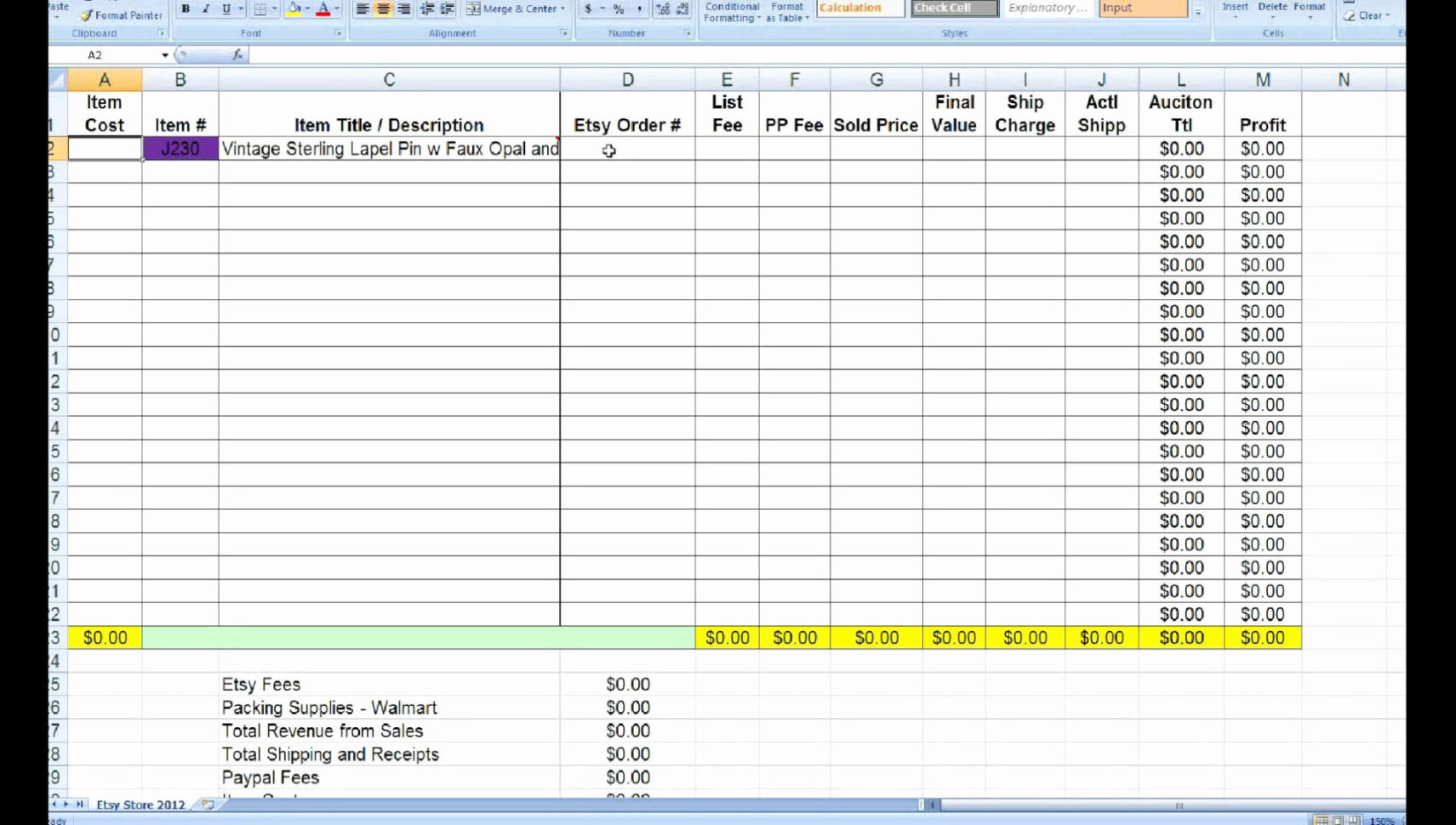 Spreadsheet Software Examples —