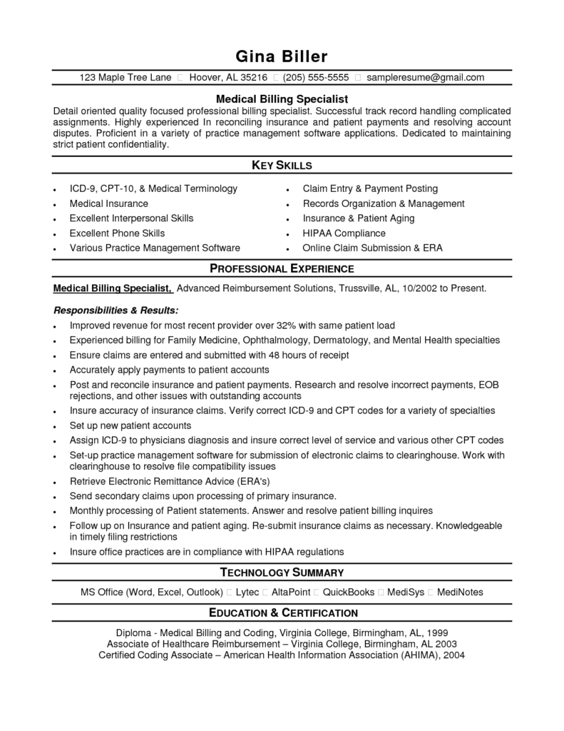 Spreadsheet Specialist Job Description With Medical Billing And Coding Job Description Sample And Medical Coding