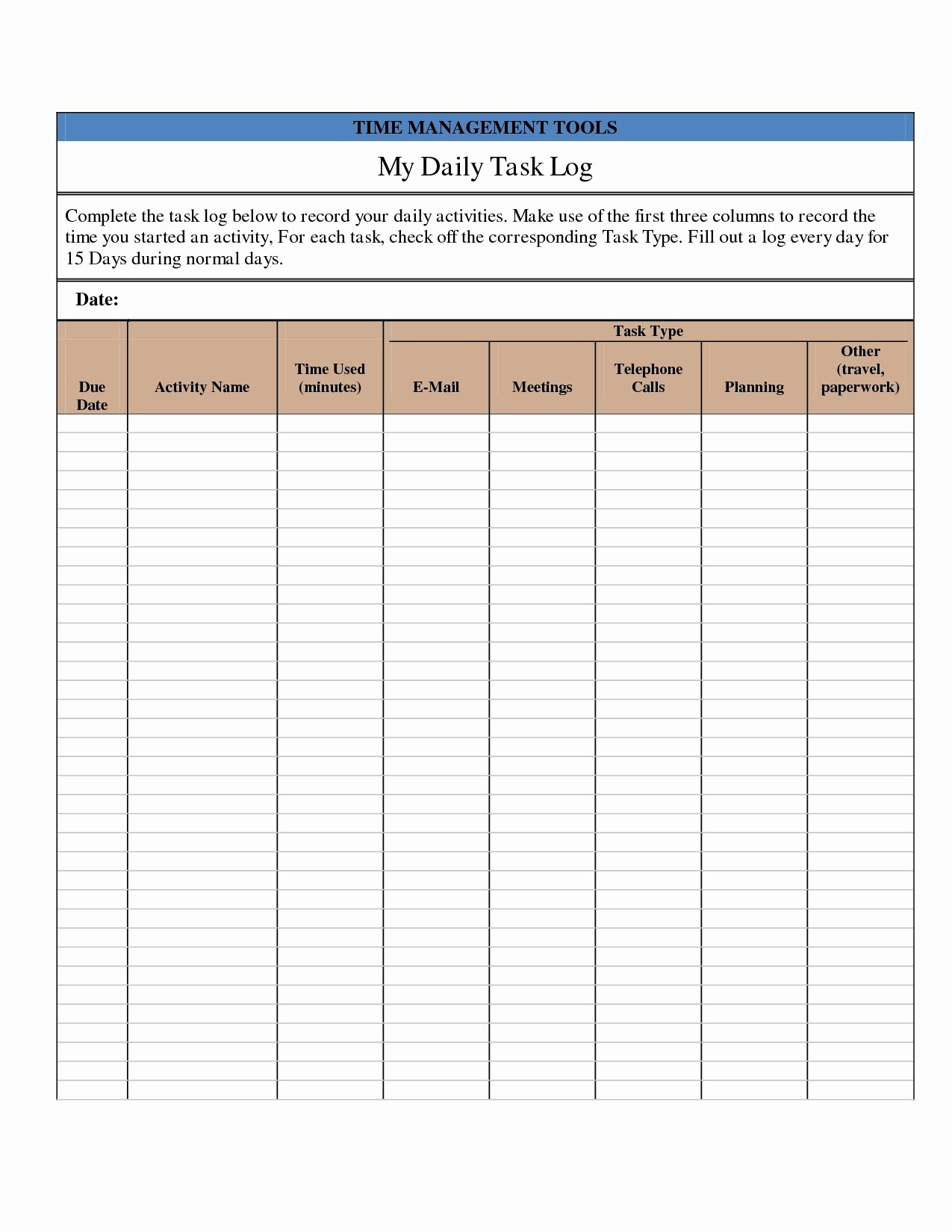 excel daily time tracking template