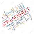Spreadsheet Terms In Spreadsheet Word Cloud Concept Angled With Great Terms Such As