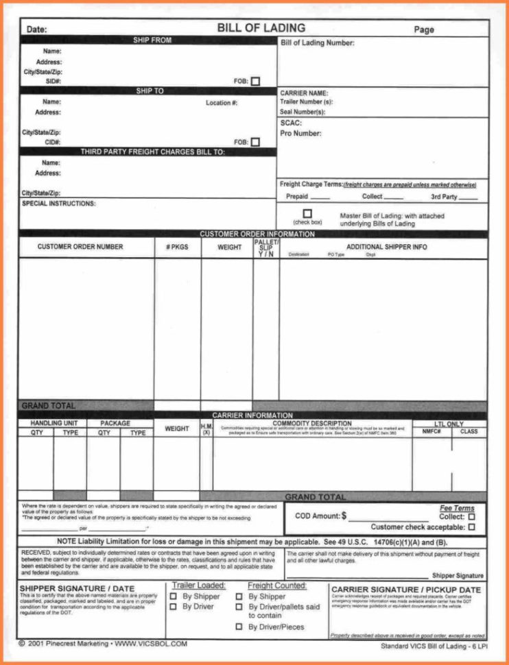 Spreadsheet Terms Intended For Bill Of Lading Terms And Conditions Template House Spreadsheet