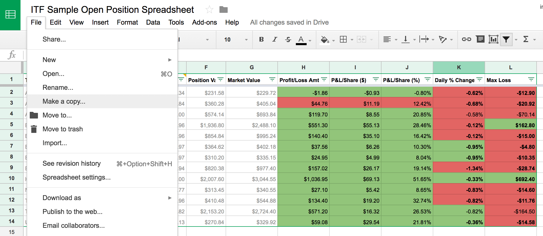 Spreadsheet Themes Intended For Learn How To Track Your Stock Trades With This Free Google Spreadsheet