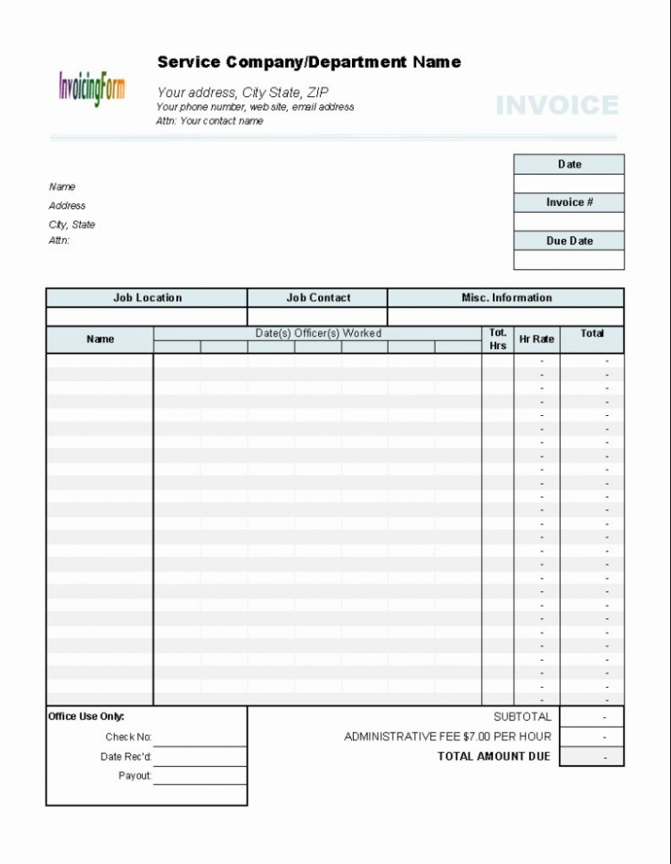 Spreadsheet To Calculate Hours Worked In Creating An Invoice For Hours Worked Excel Hours Worked Template