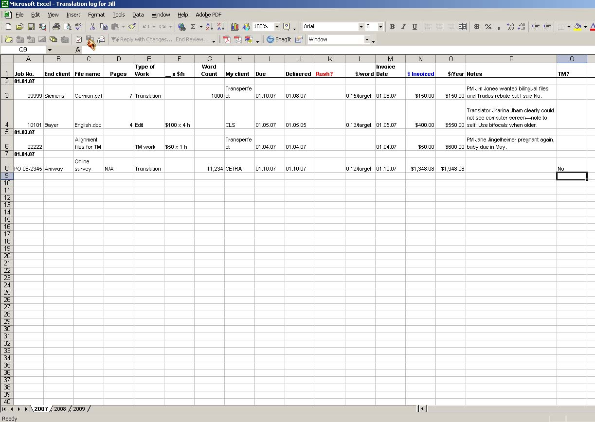 Spreadsheet To Keep Track Of Clients Pertaining To I Don't Need No Stinkin' Job Tracking System…  Musings From An