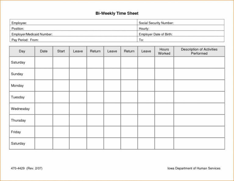 daily time tracking template