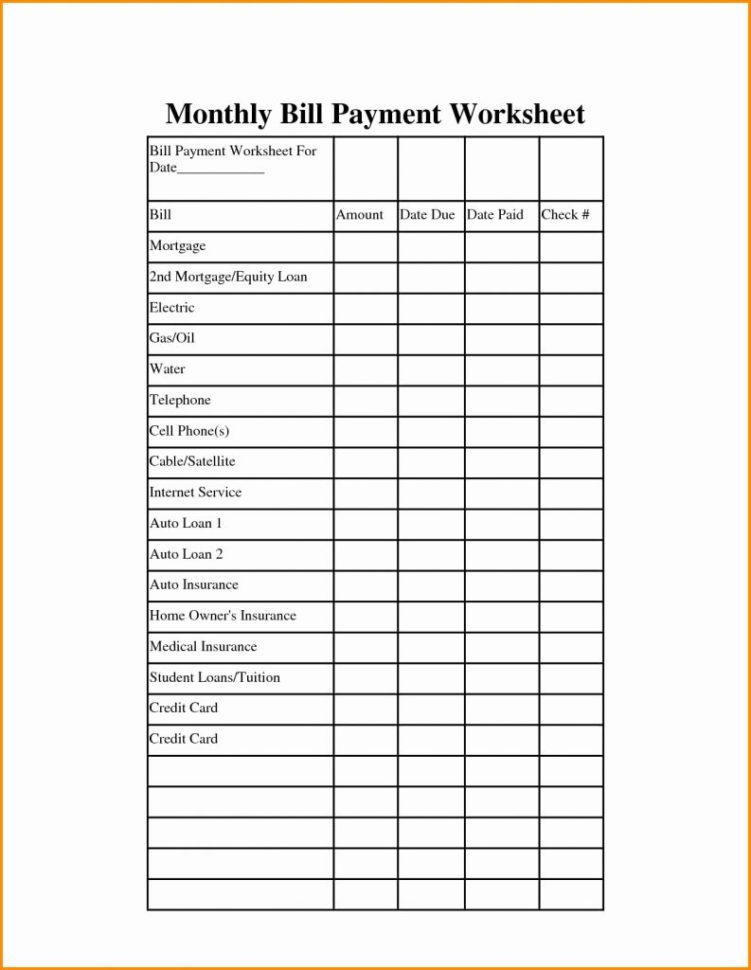 Spreadsheet To Track Loan Payments with Bill Payment Spreadsheet Excel