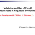 Spreadsheet Validation Fda Regarding Validation And Use Of Exce Spreadsheets In Regulated Environments