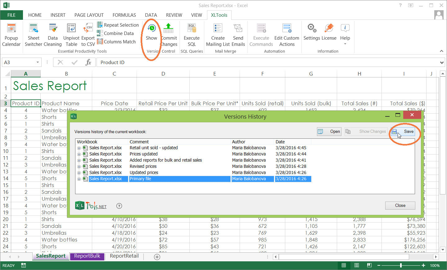Spreadsheet Version Control In Version Control For Excel Spreadsheets  Xltools – Excel Addins You
